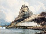 Thomas Girtin Famous Paintings - Lindisfarne Castle, Holy Island